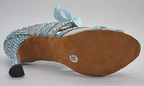 Chaussures danse latine confortables en maille bleu 40 - 6