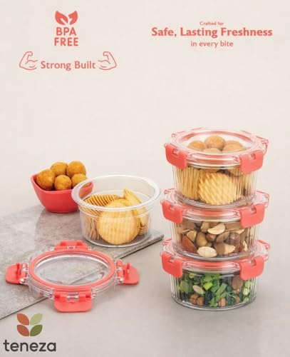 Image of Plastic Storage and Containers, air tight containers, BPA Free & Air Tight Container For Kitchen Storage, Grocery Kitchen Containers, Multipurpose Transparent Jar| 300, 700, 1500 ML | Pink