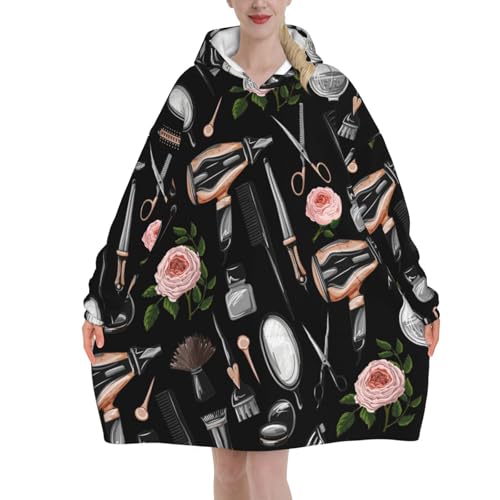 Sweat à capuche couverture unisexe en flanelle douce à manches et grandes poches confort
