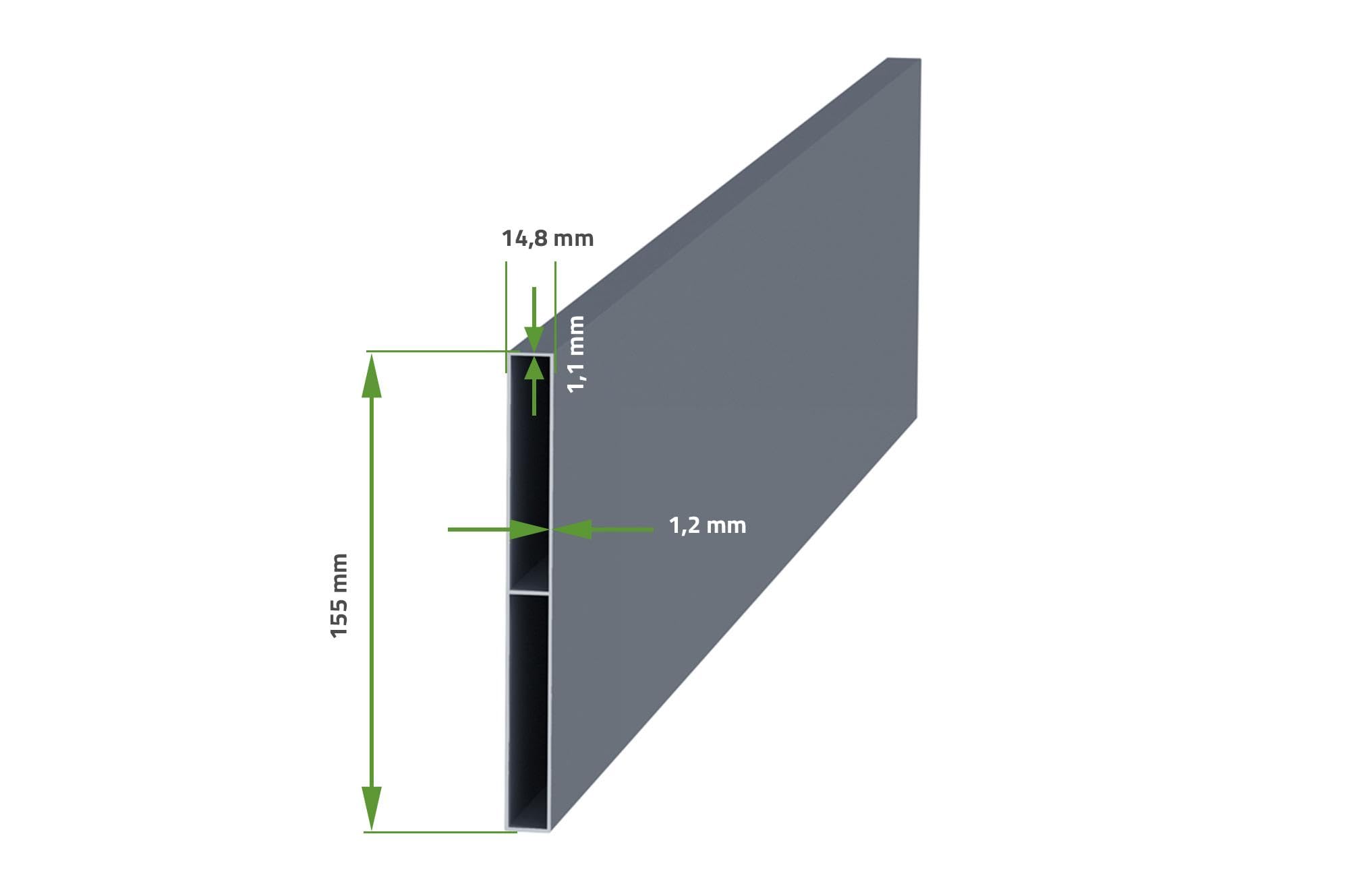 Casanoov Puerta corredera exterior​ 3,5m VOGEL Alt.160cm aluminio gris