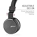 gorsun Headphones, Microphone Volume Control Folding Lightweight Headset Cellphones Tablets Smartphones Laptop Computer （Black）
