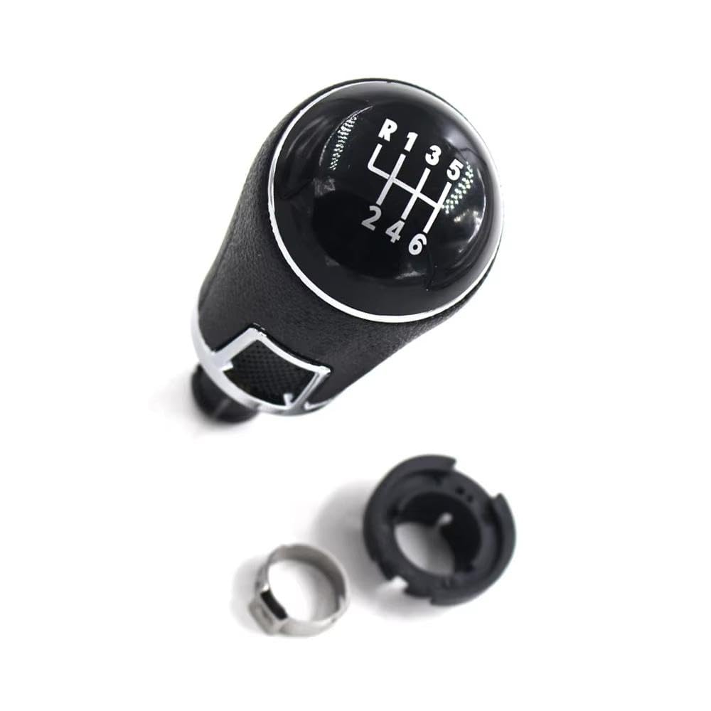 YDXHERTA Black ABS+Leather Car 5 6 Speed Gear Shift Konb Gaiter Shifter Knob for Passat B6 B7 CC 2005-2013 Auto Parts(6 Speed)