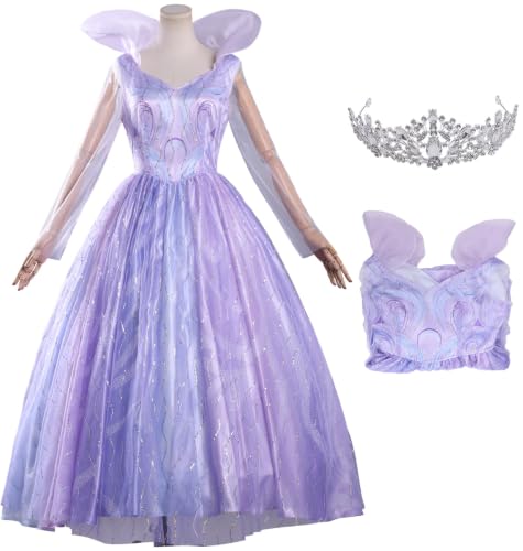 Cosplay Glinda violet scintillant pour bal de Halloween