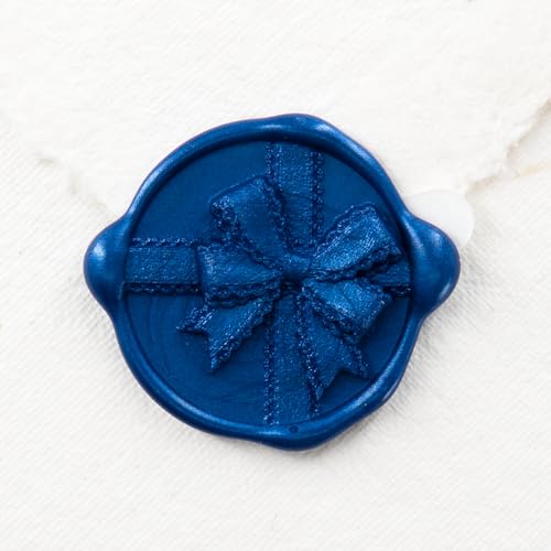 Autocollants de cire bleu saphir pour invitations de mariage chic