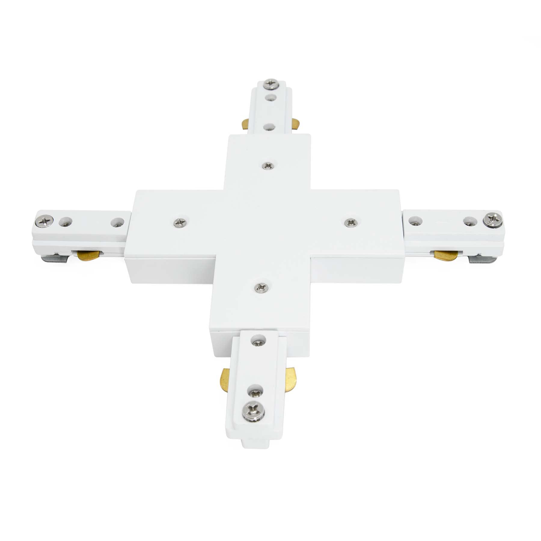 G.W.S® White X Shape Connector for 3 Wires Single Circuit LED Track Lighting — image 1