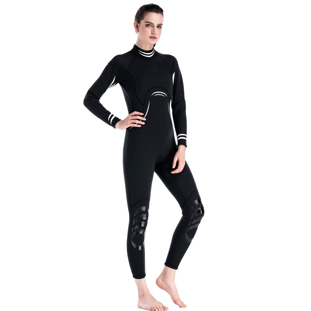 Combinaison de plongée une pièce pour couple - Combinaison de plongée en néoprène de qualité supérieure pour adulte - Combinaison courte de 3 mm (Couleur : femme, taille : XL)