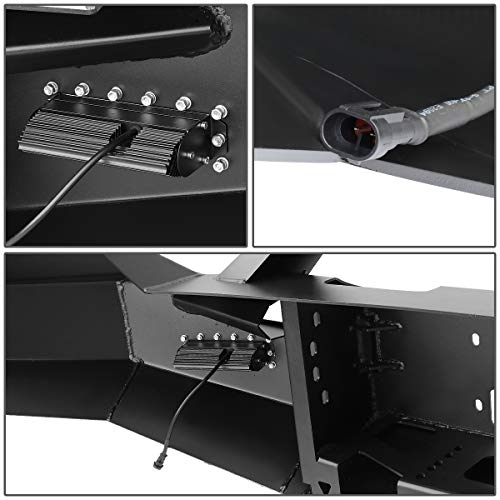 Image of DNA Motoring FGBP-003 1-Piece Design Rock Crawler Front Winch Bumper w /LED Fog Light Compatible with 13-18 Dodge Ram 1500, Black