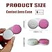 Kuanfine 4 Pack Contact Lens Case Leak Proof Travel Contact Case, Colored Contact Lens Storage Holder Container(Multi Color)