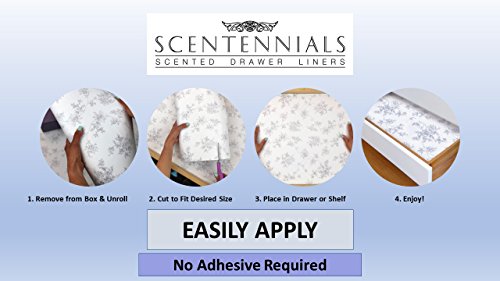 Scentennials Vintage Toile Scented Drawer Liners - (16.5 x 22 Inch) Toile Print - Premium Quality Shelf Liner Sheets - Ideal for Kitchen, Drawer & Closet, Non-Adhesive Design