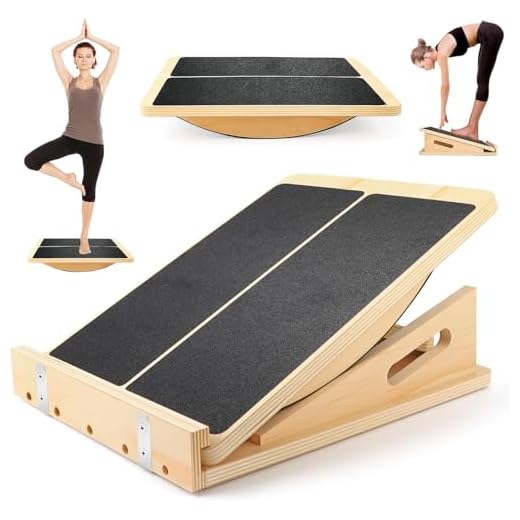 Slant Board, Surfin Balance Board, 2 In 1 Rutschfestes Balance Board Holz, Schrägbrett, Stretch Board Balance für Training Rumpfmuskulatur, Stabilitätstraining
