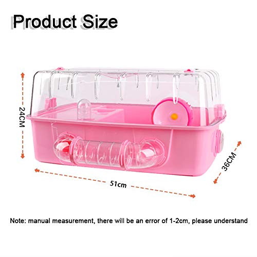 Hamster Jaula de Gran tamaño Villa, Oso de Oro, Gerbil, Pequeñas Mascotas Jaula Hamster Villa con el Tubo de acrílico Transparente de hámster Suministros Conjunto