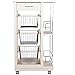 Carrello Cucina salvaspazio Slim con portabottiglie Top in Ceramica con Ruote per Casa Cucina Giardino (Laccato Bianco)