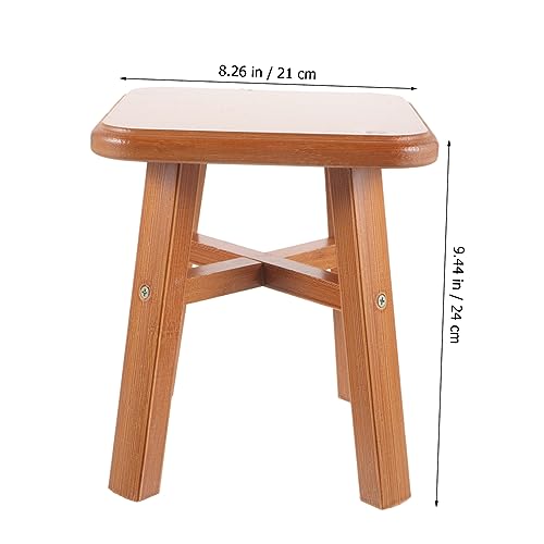Taburete de madera doméstico asiento pequeño y banqueta reutilizable 4