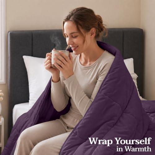 Image of Utopia Bedding Twin Comforter, Duvet Insert, Plum, 64 x 88 Inches