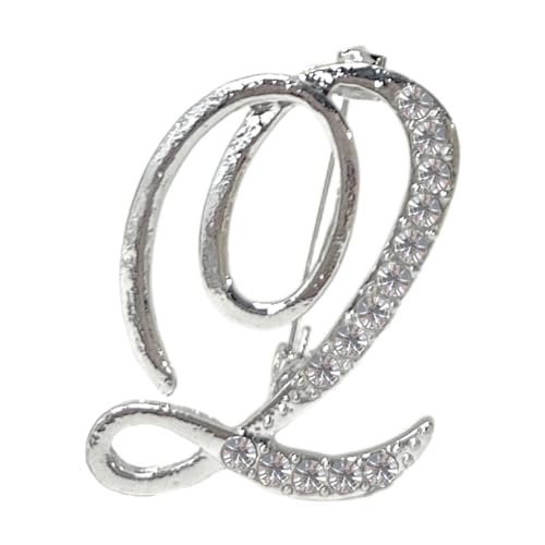 Image of Rhinestone Initial Brooch Pin for Women, Alphabet Gold Letter Brooch A-Z with Crystal, Metal Pin for Hat Bag Dress Suit Accessory for Men