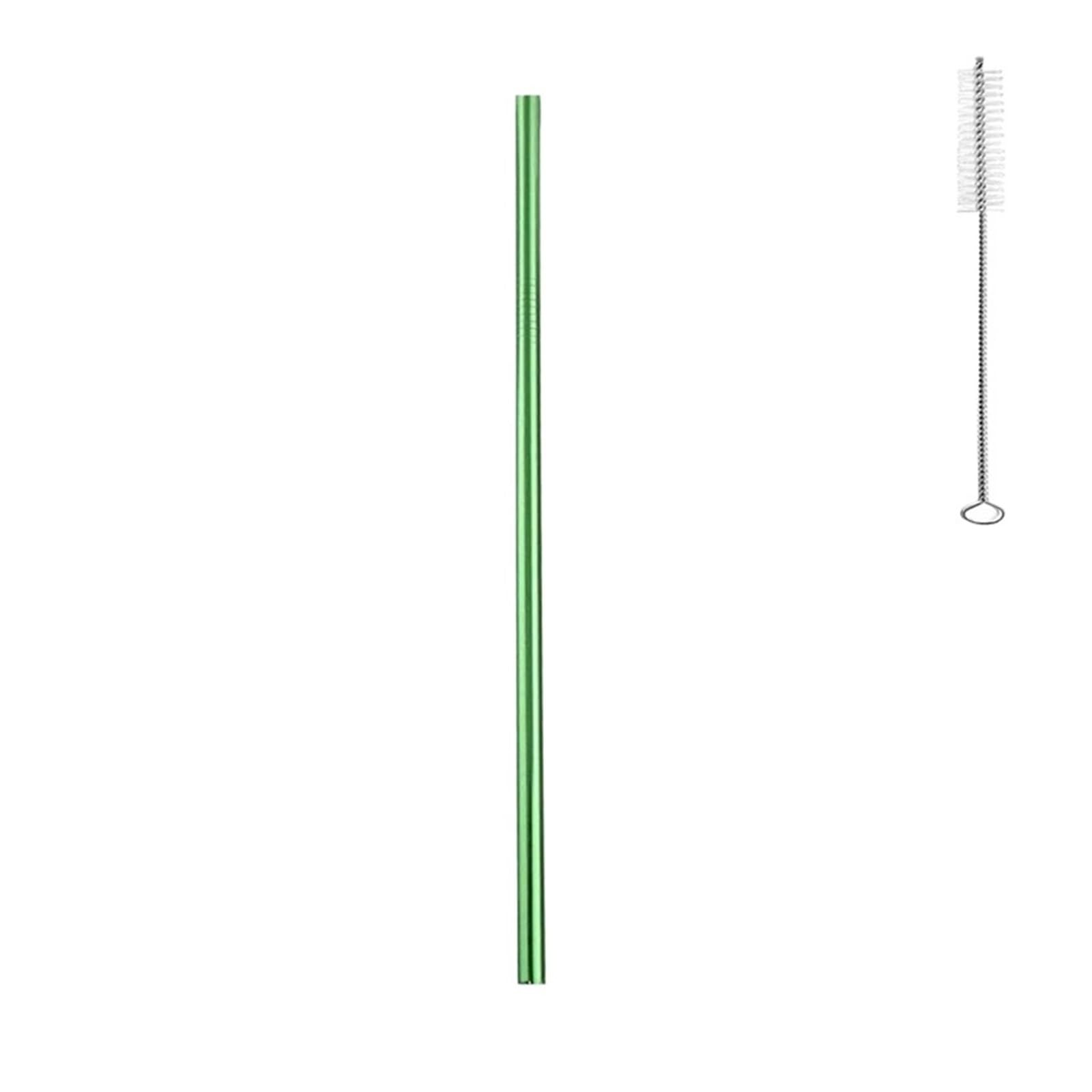 Pailles métalliques réutilisables de couleur verte pour embellir vos tables de fête et bar