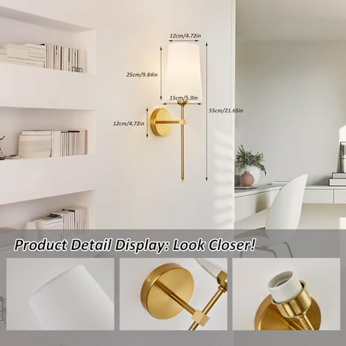 Image of Battery Operated Wall Sconces, Wall Sconces Sets of 2, Rechargeable Wall Lights, with Remote Control Dimmable Detachable Bulb, Suitable for Bedroom Living Room Corridor Kitchen