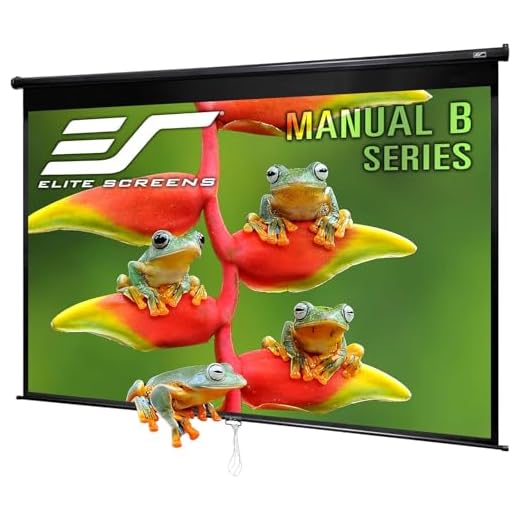 Elite Screens Manual B, 120-INCH, 16:10 aspect ratio, Manual Pull Down Projector Screen 4K / 8K Ultra HDR 3D Ready with Auto-Lock Mechanism, 2-YEAR WARRANTY, M120X
