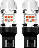 LASFIT T3 7440 7443 LED Turn Signal Amber, Super Bright 4000LM CANBUS Error Free Turn Signal Bulbs, Upgraded 7444na 7441 7444 7440NA W21W WY21W with Built In Resistor, Only For Standard Socket(2pcs)