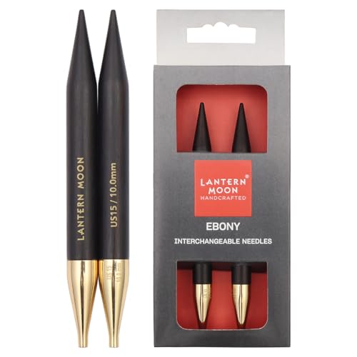 Image of Lantern Moon Ebony Wood Interchangeable Circular Knitting Needles 5 inch (13cm) | US Size 15 (10mm)