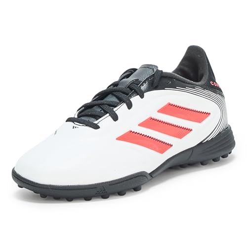 adidas Copa Pure 3 League Turf Sneaker, White/Lucid Red/Black, 6 US Unisex Big Kid