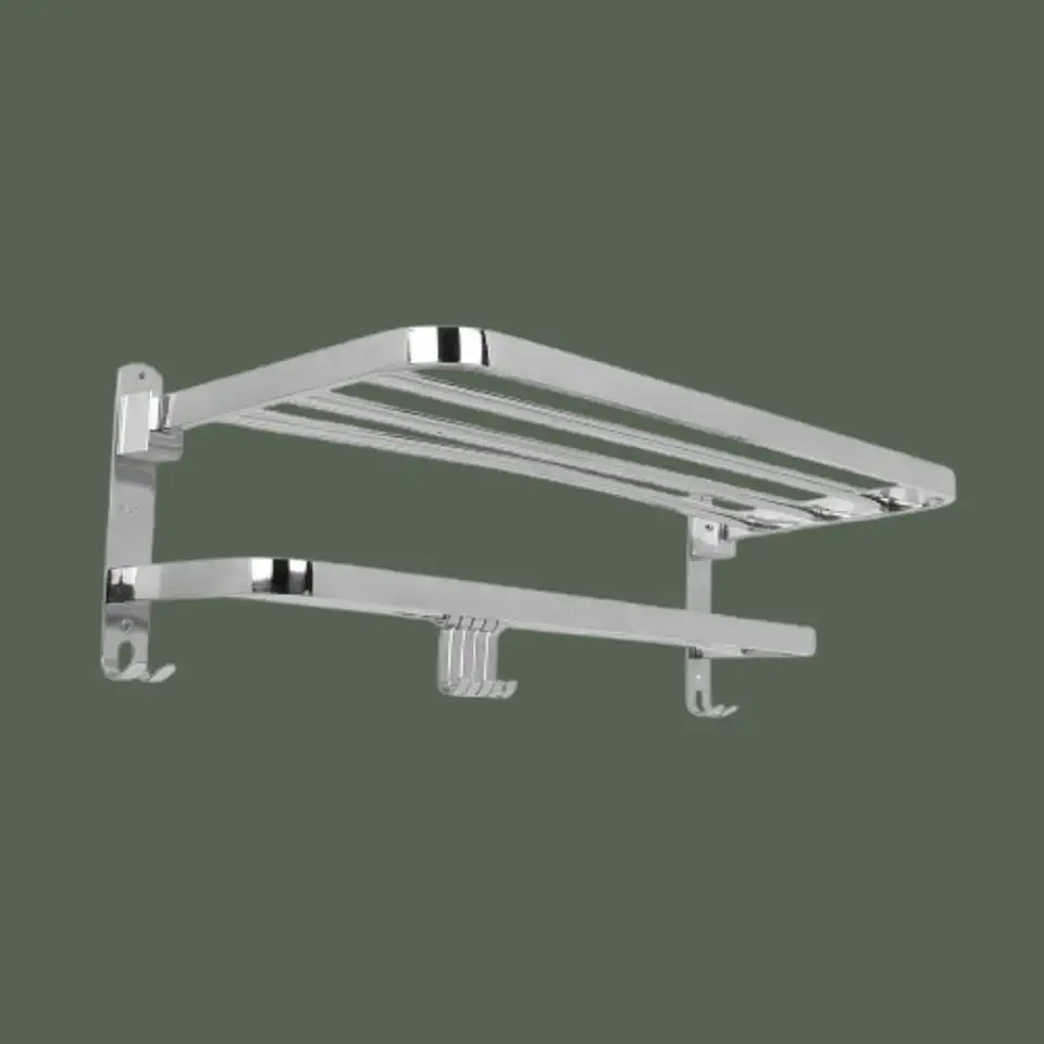 Hindware Bathroom Accessories-Stainless Steel Folding Towel Rack