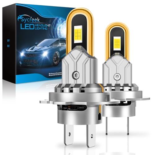 Sycreek Bombilla LED H7, 30000LM 100W Kit de Sustitución de Luces Tubo en U H7 LED, Plug and Play Tamaño 1:1 Faro 6500K Blanco Luz de Carretera y Luz de cruce para Coche 12V