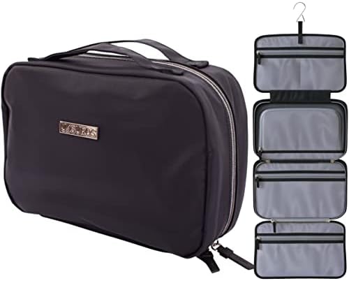 JAGURDS Shower Bags for Men and Women - Hanging Travel Toiletry Bag in Black - Bathroom Travel Bag for Men