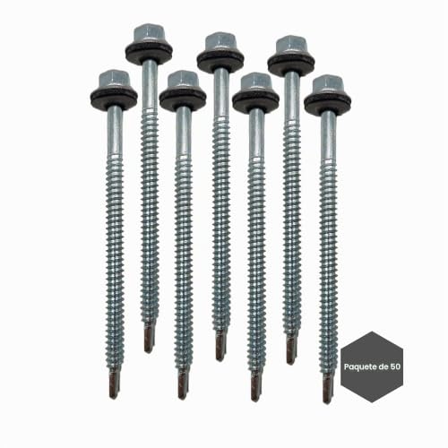 Miniatura 3 de Doja Industrial Tornillos Autotaladrantes Pack 50 6,3 X 75 Mm Zincado Tornillos Roscachapa Hexagonal Con Arandela Para Chapa Aluminio O Cubiertas Tornillos Autoperforantes Autorroscantes