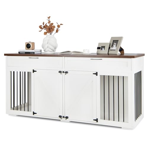 NAIZY 2-in-1 Hundehütte Outdoor - Wetterfester Haustier Shelter Mit Abnehmbarem Dach