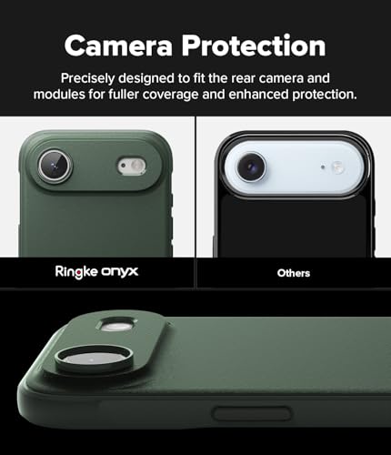 Image of Ringke Onyx Compatible with iPhone Air (17 Air) Case Back Cover Rugged Flexible Durable Anti-Slip TPU Protection Shockproof - Dark Green
