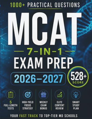 MCAT Exam Prep: The All-in-One Complete Guide with 5 Full-Length Practice Tests, 1000+ Questions...