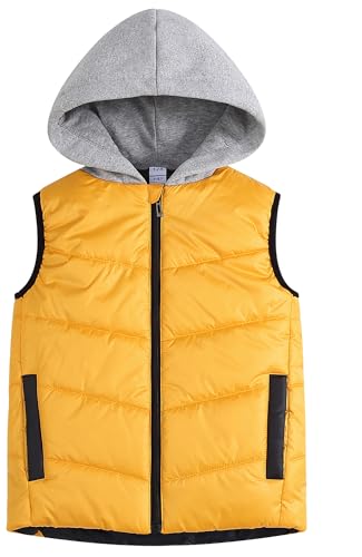 Image of Happy Cherry Kids Puffer Hooded Vest Down Sleeveless Jacket Windproof Coat for Boys Girls 7-13 Years