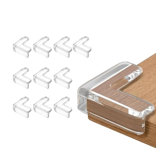 Image of Kids Station Baby Proofing Corner Guards for Furniture-Table Guards with Soft Silicone, Sharp Corner Protection, Transparent PVC-Childproof Safety (L-Shape Transparent Corner Guards, Pack of 10)