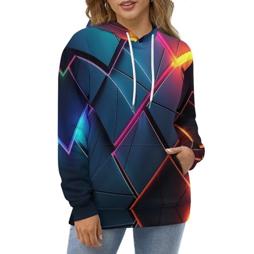 Sweat à capuche imprimé 3D abstrait et pull de mode décontracté manches longues