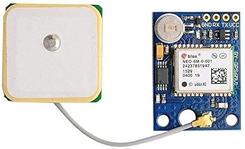 DHRUVPRO NEO-6M GPS Module with EEPROM-Built-in 25x25mm Active GPS Antenna- Serial TTL Output