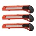 3 Bulk Utility Knives Box Cutters Snap Off Blades Red