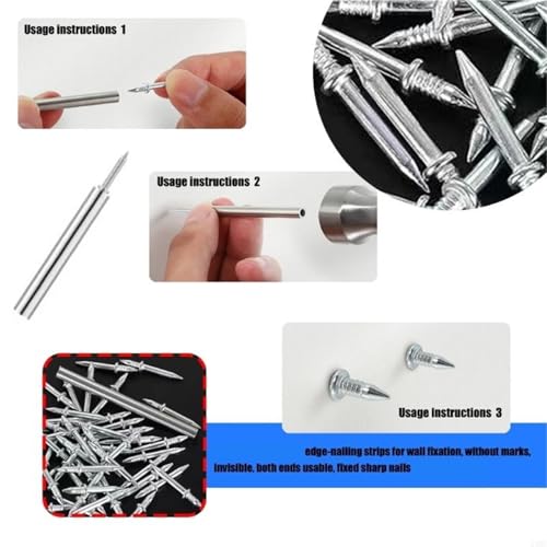 Clavos dobles para zócalos de 1000 piezas con doble cabeza, instalación sin marcas, tornillo de metal para molduras de madera sólida miniatura 3