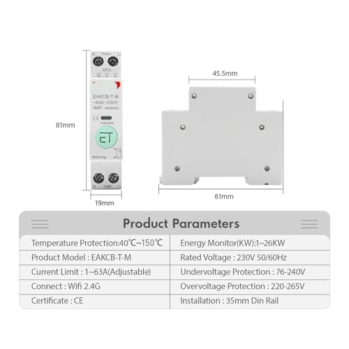 Disjoncteur intelligent mesure d'énergie commutateur télécommande sans fil - 3