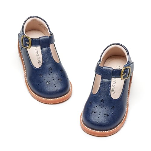 Image of Kiderence Toddler Girl Mary Jane School Uniform Dress Shoes Oxford Flats | Wide Toe Box Great Comfort for Student Shoe and Flower Girl Shoe for Wedding, Parties, Church