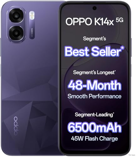 Image of OPPO K14x 5G, Prism Violet, 4GB RAM, 64GB Storage