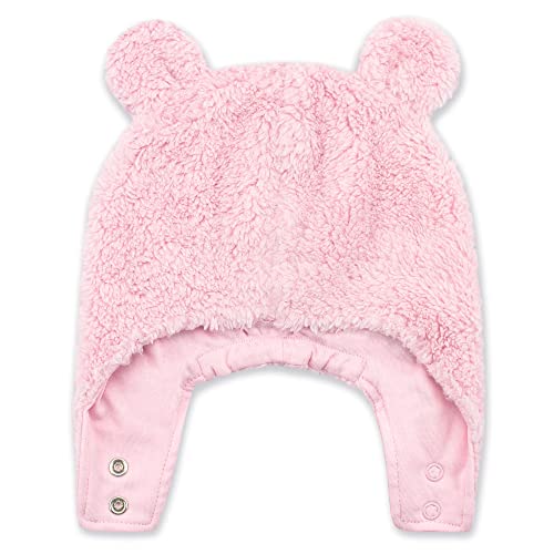 Zutano Unisex Baby, Furry Baby Bear Hat, Baby Pink Furry, 6M