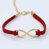Estilo: De moda Guangcailun Las Mujeres de Moda del símbolo del Infinito Cuero Pulsera de múltiples Capas Pulsera del Abrigo