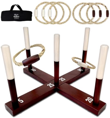 Swooc Games - Premium Rustic Ring Toss Game (All...
