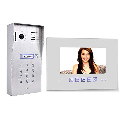 4 Draht Video Türsprechanlage Gegensprechanlage 7'' Monitor mit Tastenfeld - Monitor in weiß