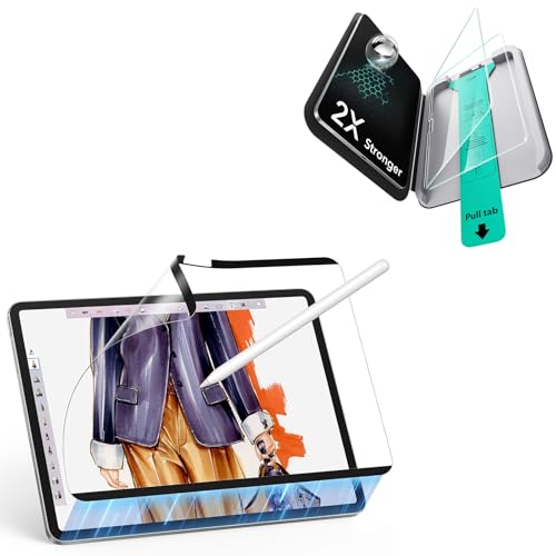 ESR for iPad Pro13 Inch 2024 Screen Protector 9H Tempered Glass and Paper-Feel Magnetic Screen Protector