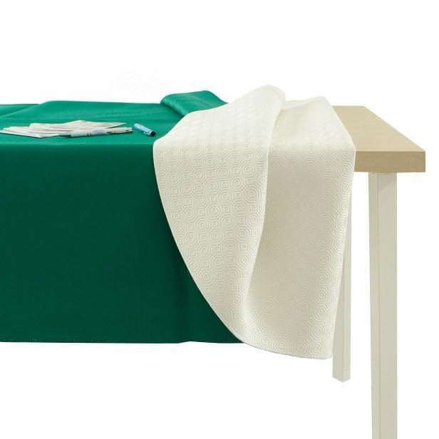 Master House: muletón protector de mesa fabricado en Italia, antideslizante, antigolpes, doble cara blanco/verde, decora y protege tu mesa de golpes, arañazos y líquidos. (verde, 140 x 140 cm)