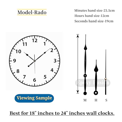 Image of Quartz Sweep Silent Movement Machine for Wall Clock - Wall Clock Needles Set Big, Wall Clock Machine and Hands Set Big (23.5x11.5x16cm) - Rado Style