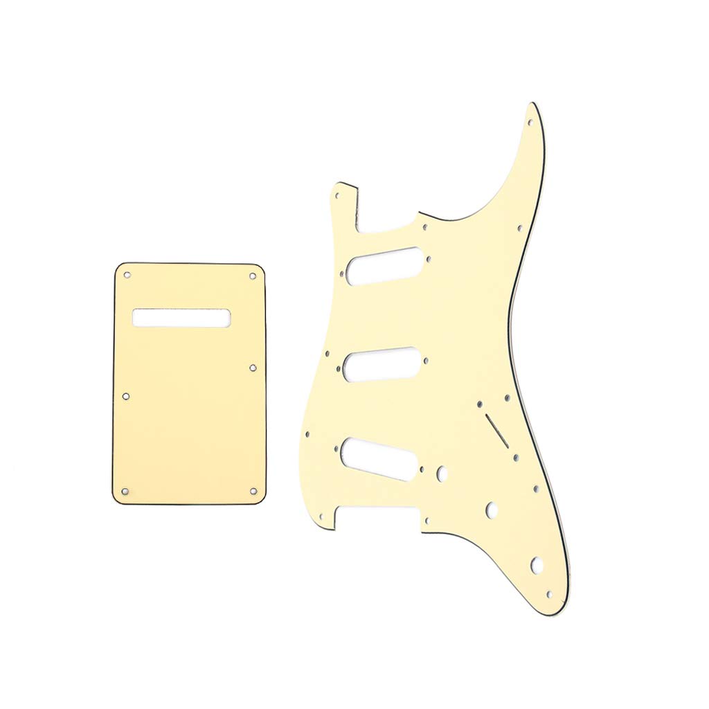 Alnicov 11-otworowa płytka maskująca SSS do gitary Stratocaster, tylna płyta do gitary Fender Standard Strat, zamienne części, kremowa