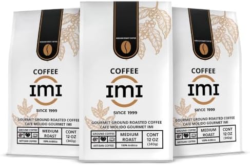 IMI Gourmet Ground Coffee Medium Roast 3-Pack, 100% Arabica Venezuelan Coffee - Smooth High Altitude Coffee, Kosher Certified, Artisan Roasted Since 1999-3 x 12 oz Bags (3, 12 Oz, Pack of 3)